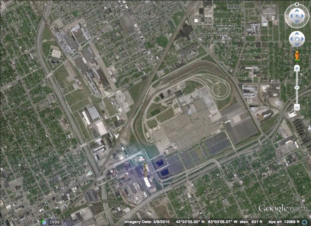 Contemporary Poletown as seen using Google Earth on November 30, 2013. 