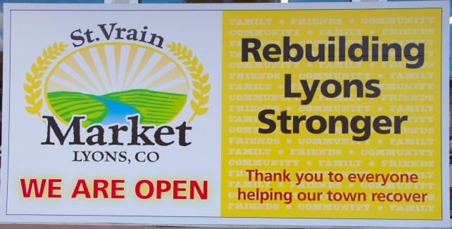 Another sign along the street in Lyons. 